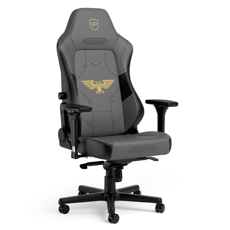 NOBLECHAIRS HERO - Warhammer 40k Edition Gaming Stuhl, Grau, Schwarz, Gold