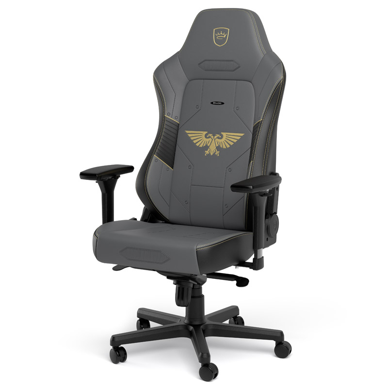 NOBLECHAIRS HERO - Warhammer 40k Edition Gaming Stuhl, Grau, Schwarz, Gold