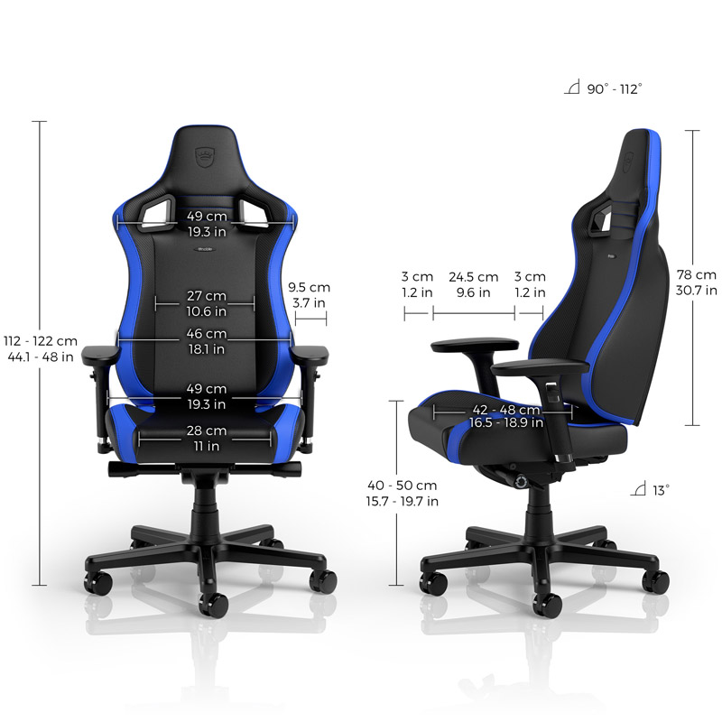 NOBLECHAIRS EPIC Compact Gamingstuhl, Schwarz, Blau