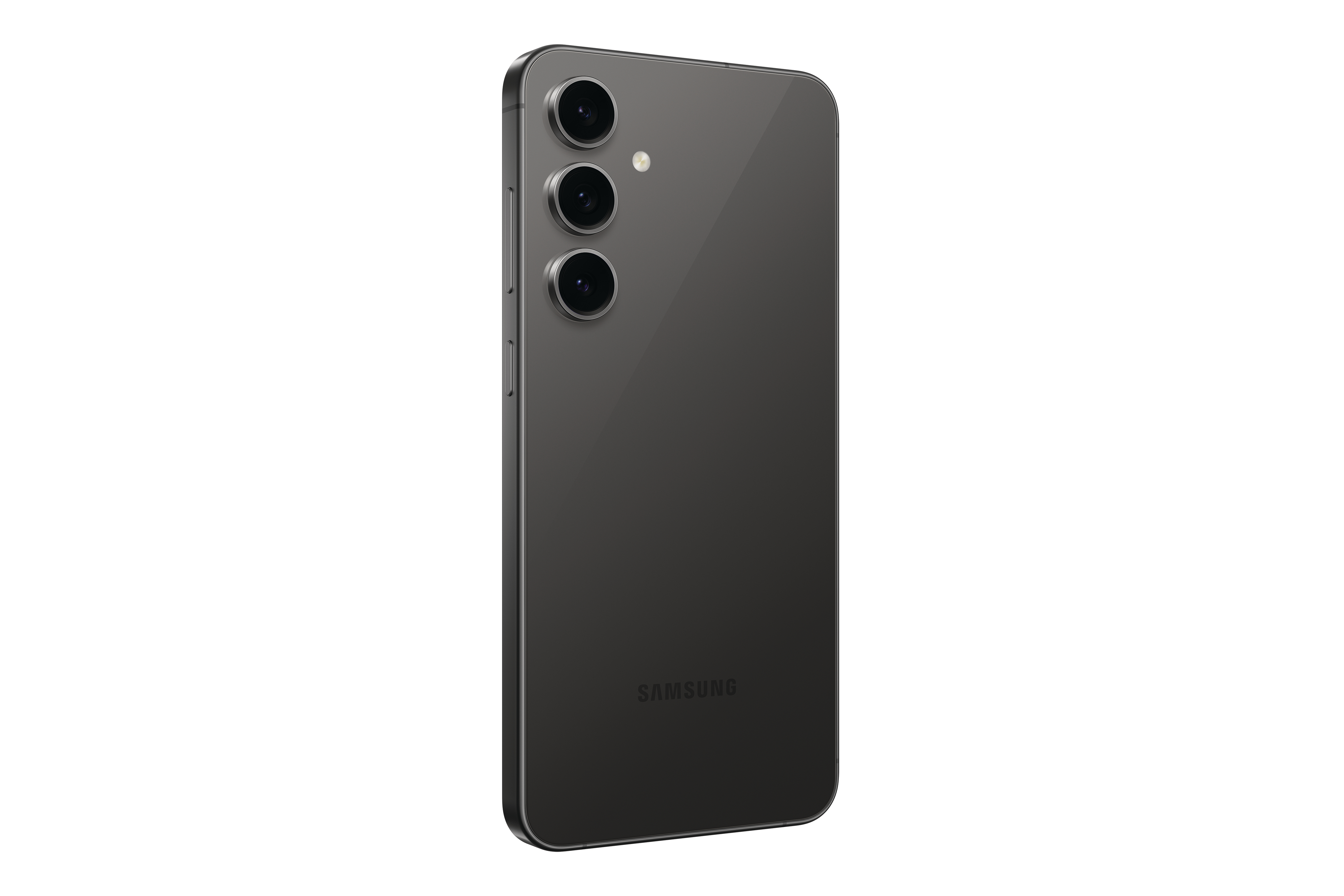 Schwarzes Smartphone, Rückansicht mit drei Kameras.