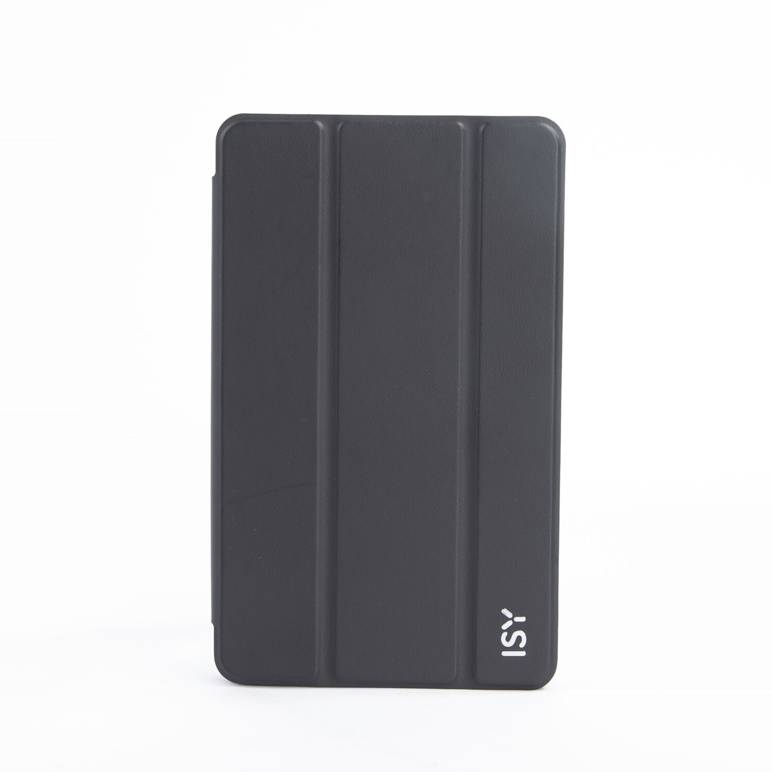 A closed black tablet cover with the 'ISY' logo. The cover is on a white background.