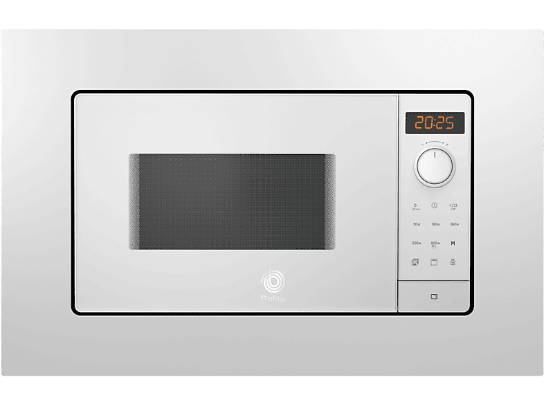 Microondas integrable - Balay 3CG6142B4, 800W, 5 niveles, Limpieza hidrolítica, Control deslizante, 20 l, Blanco