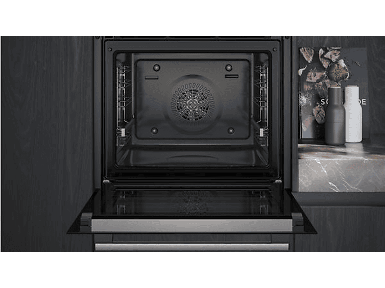 Horno - Siemens HB574AER3, IQ300, Multifunción, Pirolítico, 71 l, 60 cm, HumidClean, perfectCooking 3D, Inox