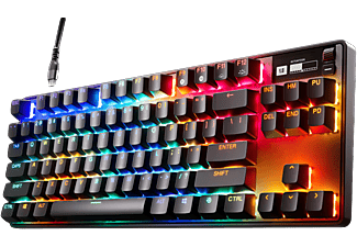 STEELSERIES Apex Pro TKL (2023) vezetékes billentyűzet, OmniPoint 2.0 kapcsoló, RGB, UK Angol, fekete (64857)