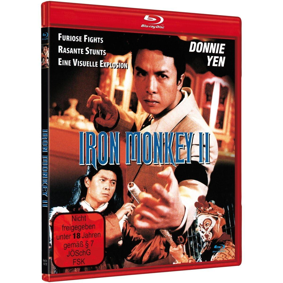 DVD-Hülle von 'Iron Monkey II'. Actionfilm-Cover mit einem Mann mit Schwert.