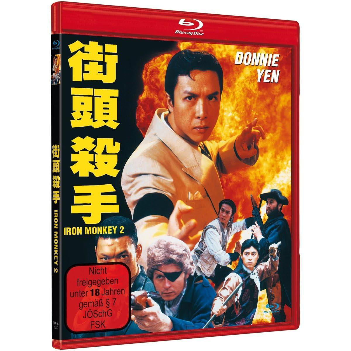 DVD-Cover, Mann zeigt. Text: Iron Monkey 2. Andere Schauspieler sind abgebildet.