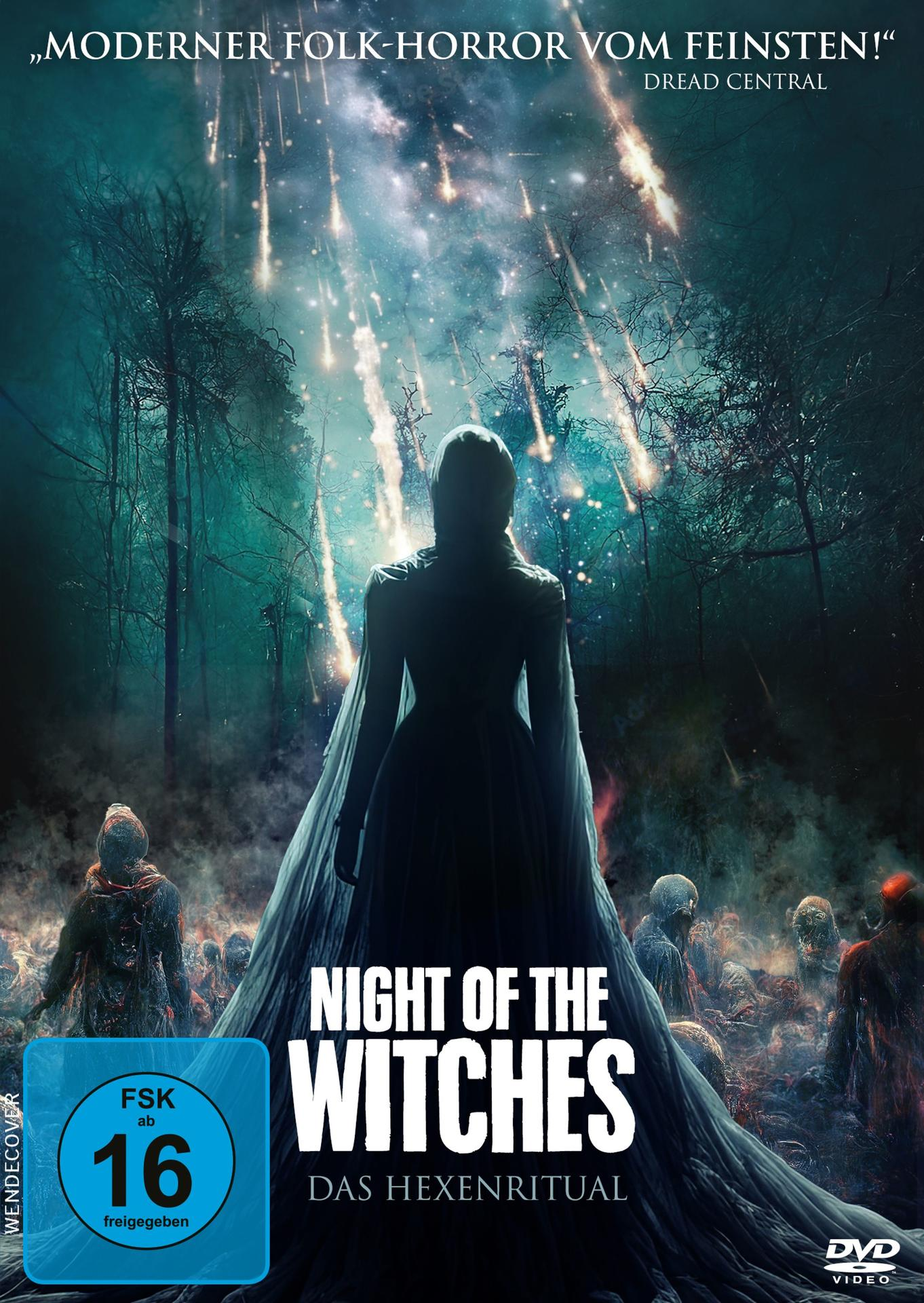 DVD-Cover von 'Night of the Witches' mit einer dunklen Waldszene.