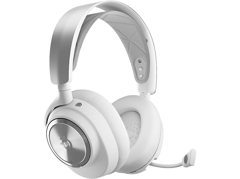 STEELSERIES Arctis Nova Pro vezeték nélküli headset, ANC, USB-C + Bluetooth, PC & PS, fehér (61524)