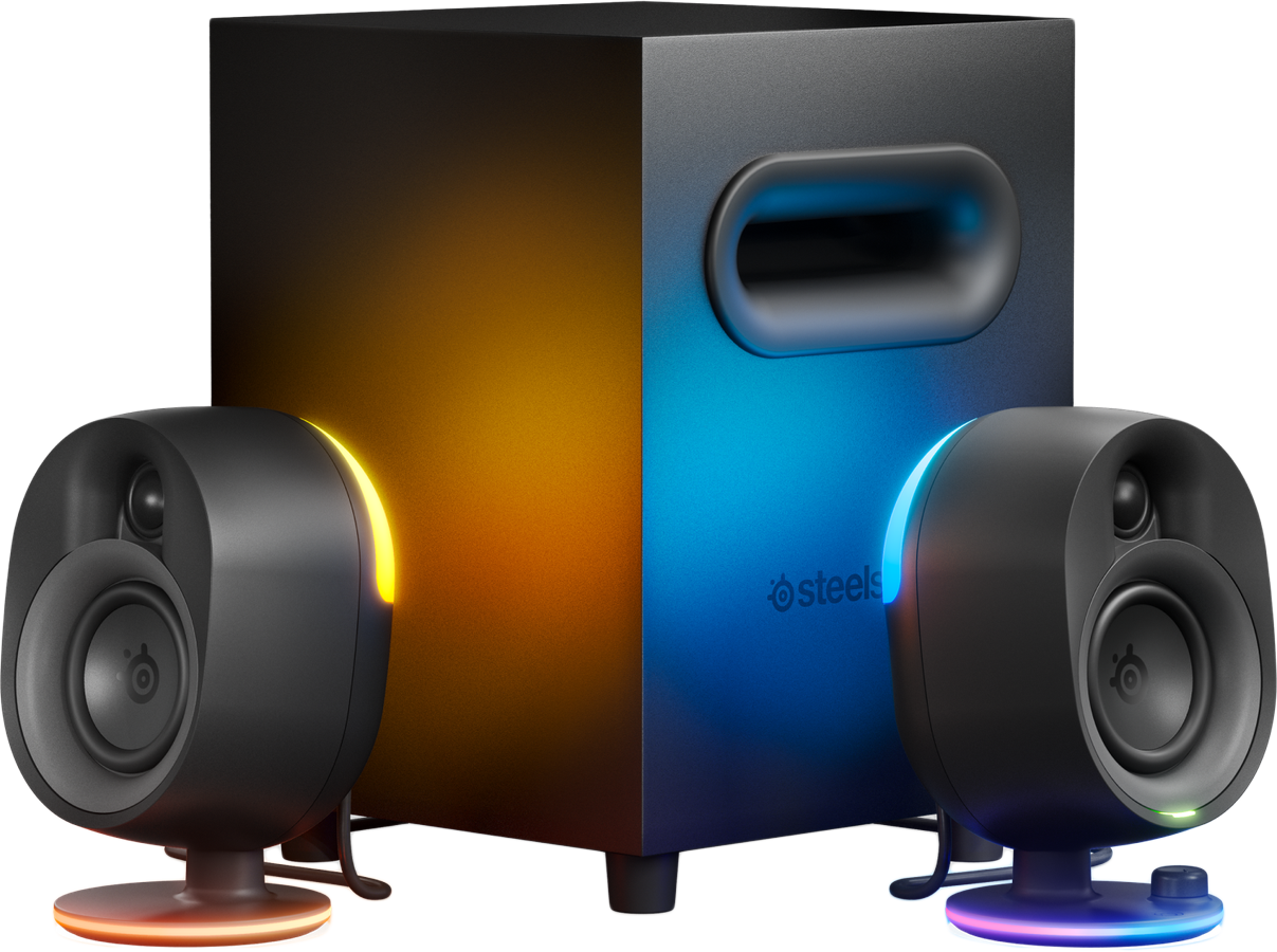 STEELSERIES Arena 7 2.1 hangfal szett, USB, Bluetooth, 3,5mm Jack, Optikai bemenetek, RGB, fekete (61543)