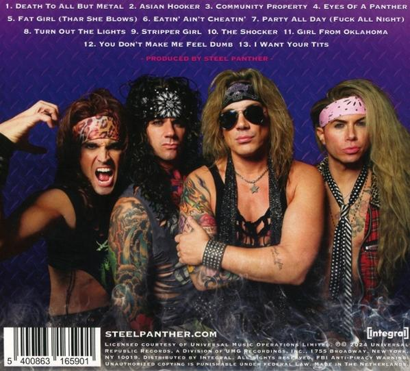 Albumcover mit einer Band von vier Männern mit Tätowierungen, Bandanas und Sonnenbrillen, mit einer Titelliste.