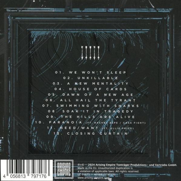Rückseite eines Albums mit Titelliste, Copyright-Details und Barcode.