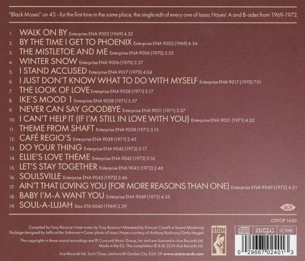 Rückseite des Albums mit Titelliste von 'Black Moses' von Isaac Hayes.