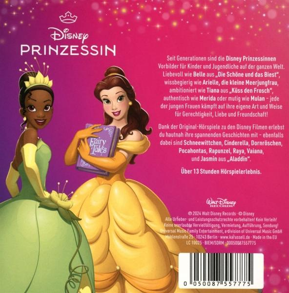 Zwei Disney-Prinzessinnen, Belle und Tiana, auf einem Buchcover. Text ist auf Deutsch.