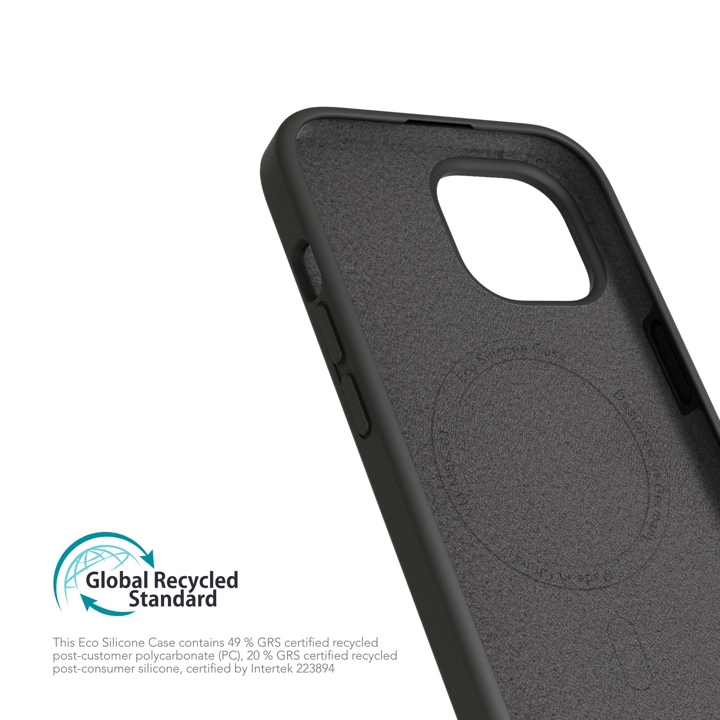 Schwarze Handyhülle mit Global Recycled Standard.