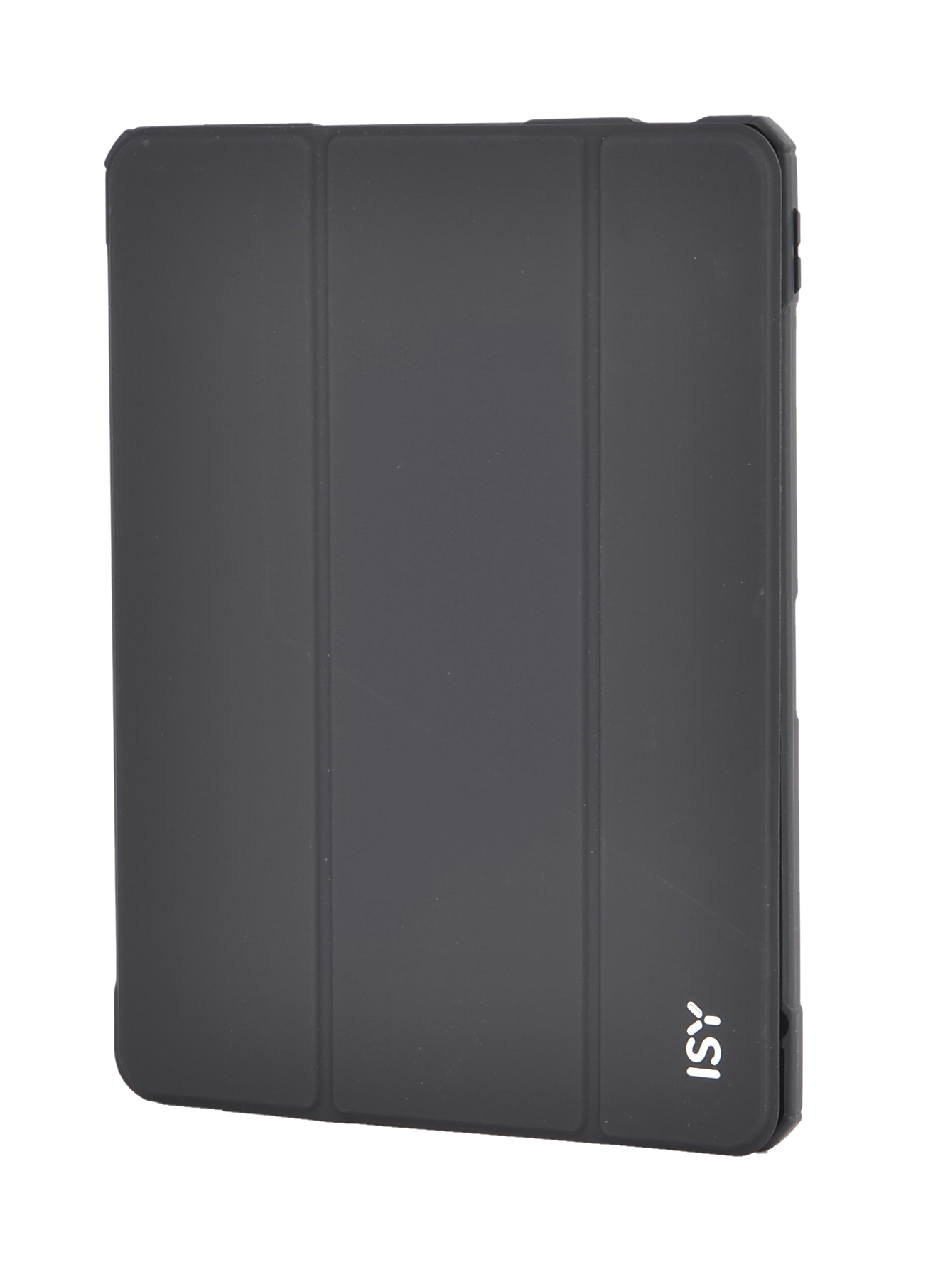 Eine schwarze Tablet-Hülle, die die geschlossene Vorderseite zeigt.