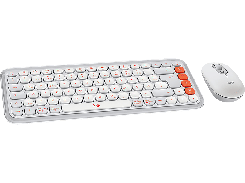 LOGITECH POP Icon Combo, Tastatur und Maus Set, kabellos, White