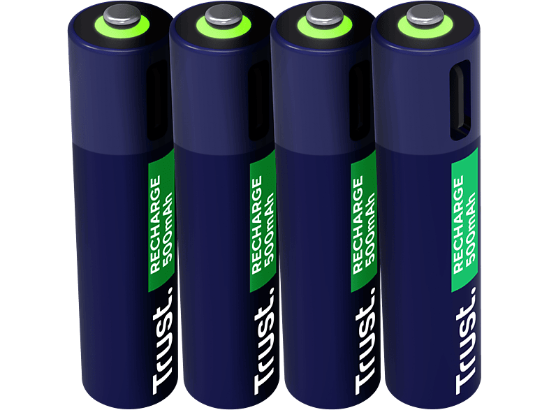 Trust 4 Pack Usb-c 500 Mah Inclusief 4-in-1 Oplaadkabel Aaa Oplaadbare Batterijen afbeelding
