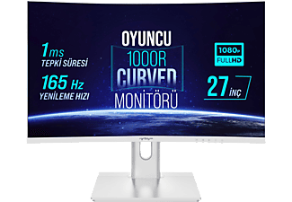 WARP WP27-W 27 inç 16 5Hz1 MS Curved RGB G-Sync/FreeSync FHD Gaming Monitör Beyaz