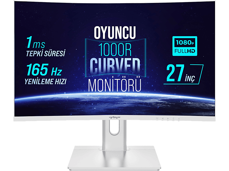 WARP WP27-W 27 inç 16 5Hz1 MS Curved RGB G-Sync/FreeSync FHD Gaming Monitör Beyaz_0