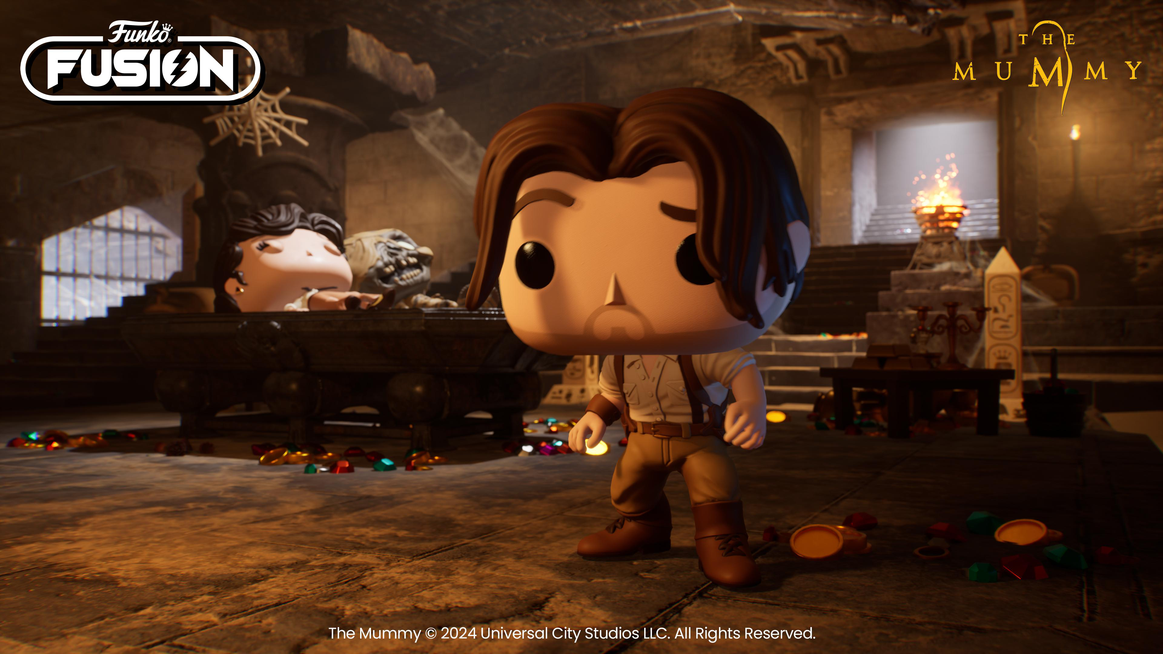 Funko Pop Figur eines Mannes in antiker Umgebung aus dem Film Die Mumie.
