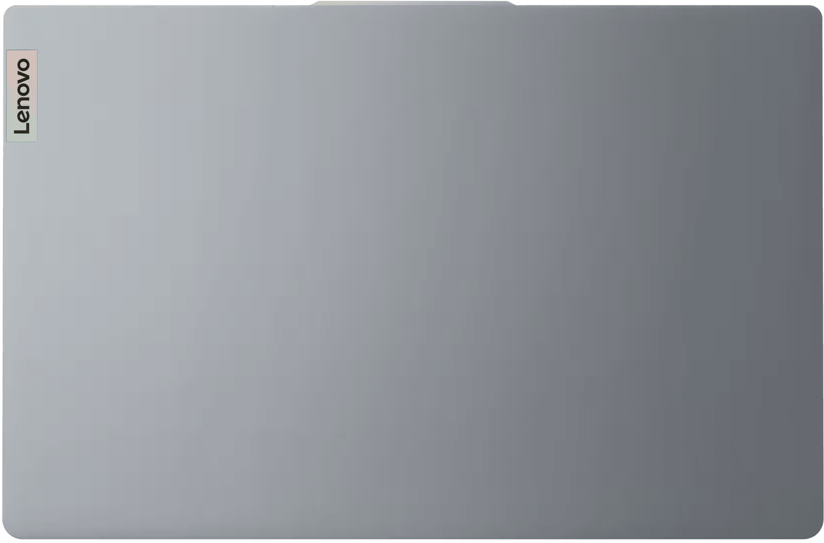 Egy szürke laptop a Lenovo logóval a bal felső sarokban.