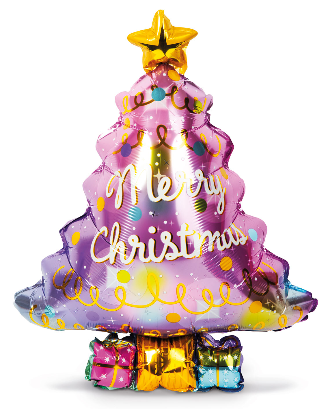 FAMILY CHRISTMAS Karácsonyi lufi, alumínium fólia, fenyőfa, 58 x 83 cm (58241H)