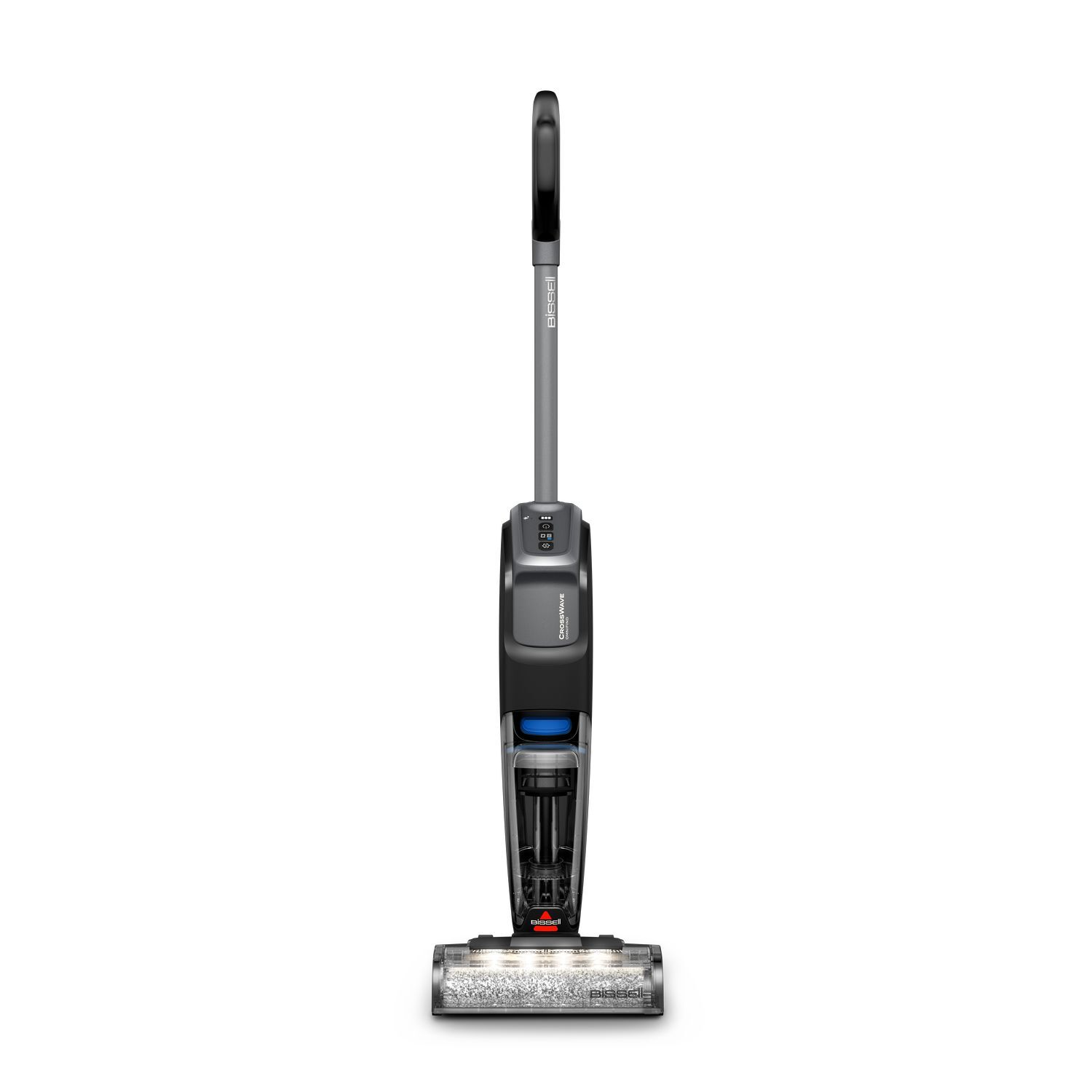 Black and grey Bissell floor cleaner.