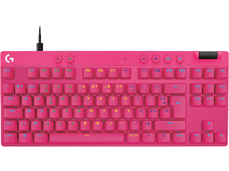 Logitech Gaming-toetsenbord Pro X Tkl Rapid Rgb Azerty Roze (920-013249)