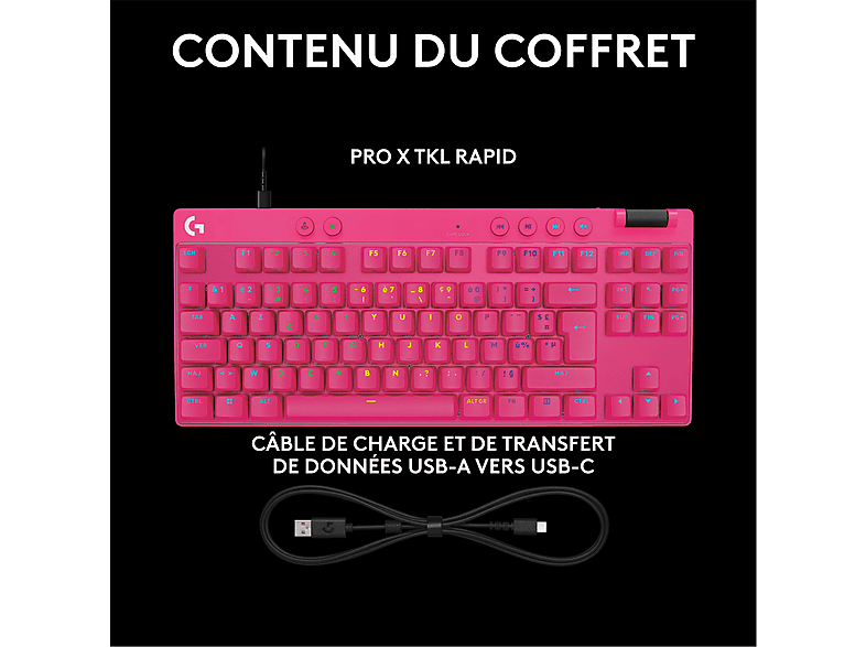 Logitech G PRO X TKL RAPID, clavier gaming filaire