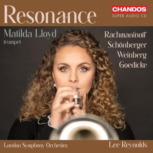 Cover: Frau mit Trompete. Text: Resonance, Matilda Lloyd, Rachmaninoff, Schönberger, Weinberg, Goedicke.