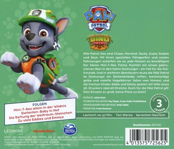 Rückseite einer Kinder-DVD mit der Zeichentrickfigur Rocky.