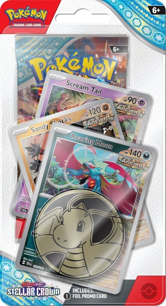 Zestaw kart Pokemon z wieloma kartami i monetą. Karty są otwarte.