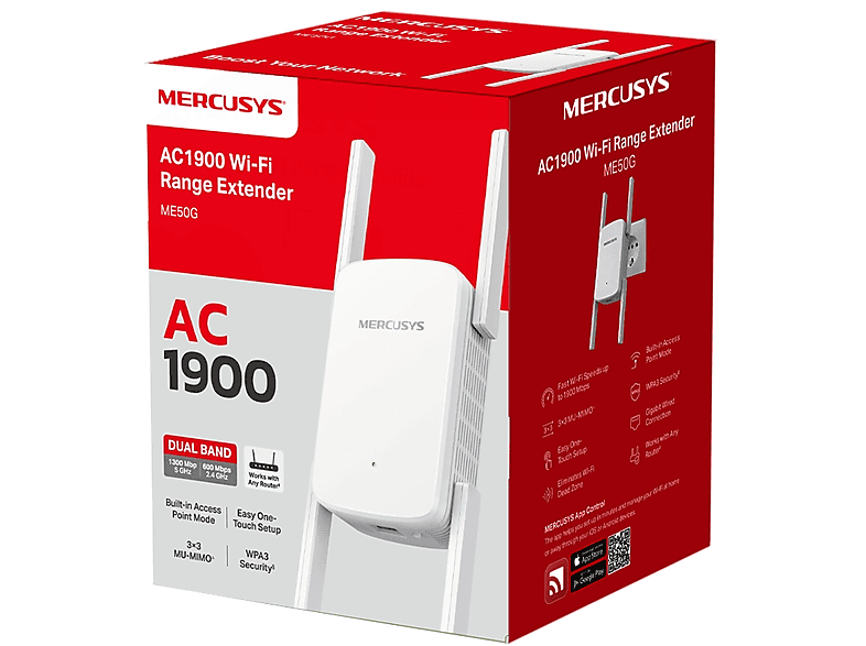 Wzmacniacz sieci bezprzewodowej MERCUSYS ME50G Wi-Fi 5 AC1900 – zdjęcie 3