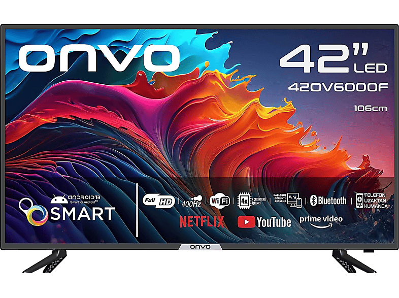 ONVO 42OV6000F 42 inç 106 Ekran Uydu Alıcılı Smart Full HD LED TV Siyah