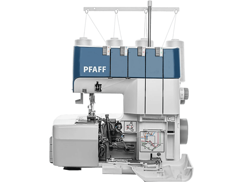 Pfaff Admire 1000 Overlock Nähmaschine (90 Watt, 16-Stiche, Blau/Weiß)