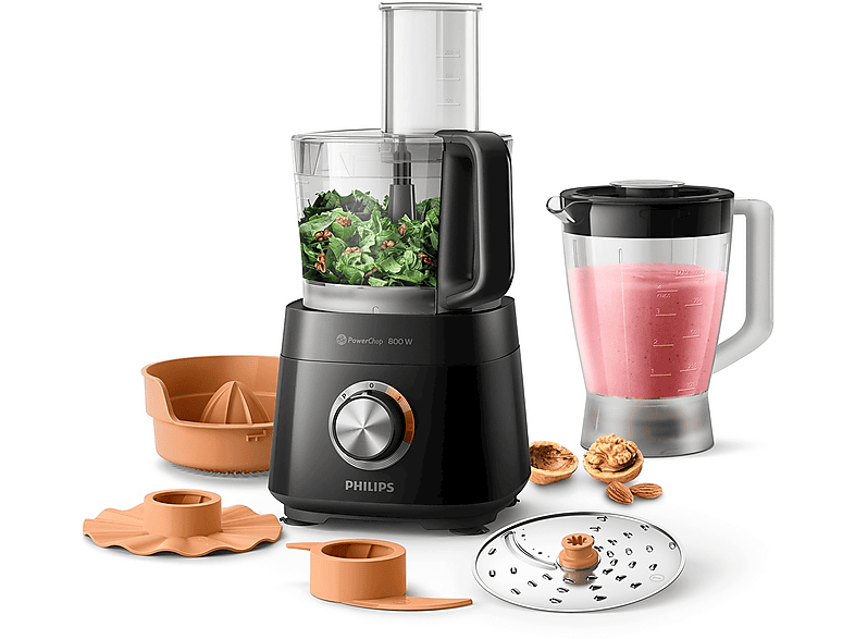 Philips Viva Collection Hr7510/10 Robot DA Cucina, 800 W, capacità ciotola 2,1 l, Nero