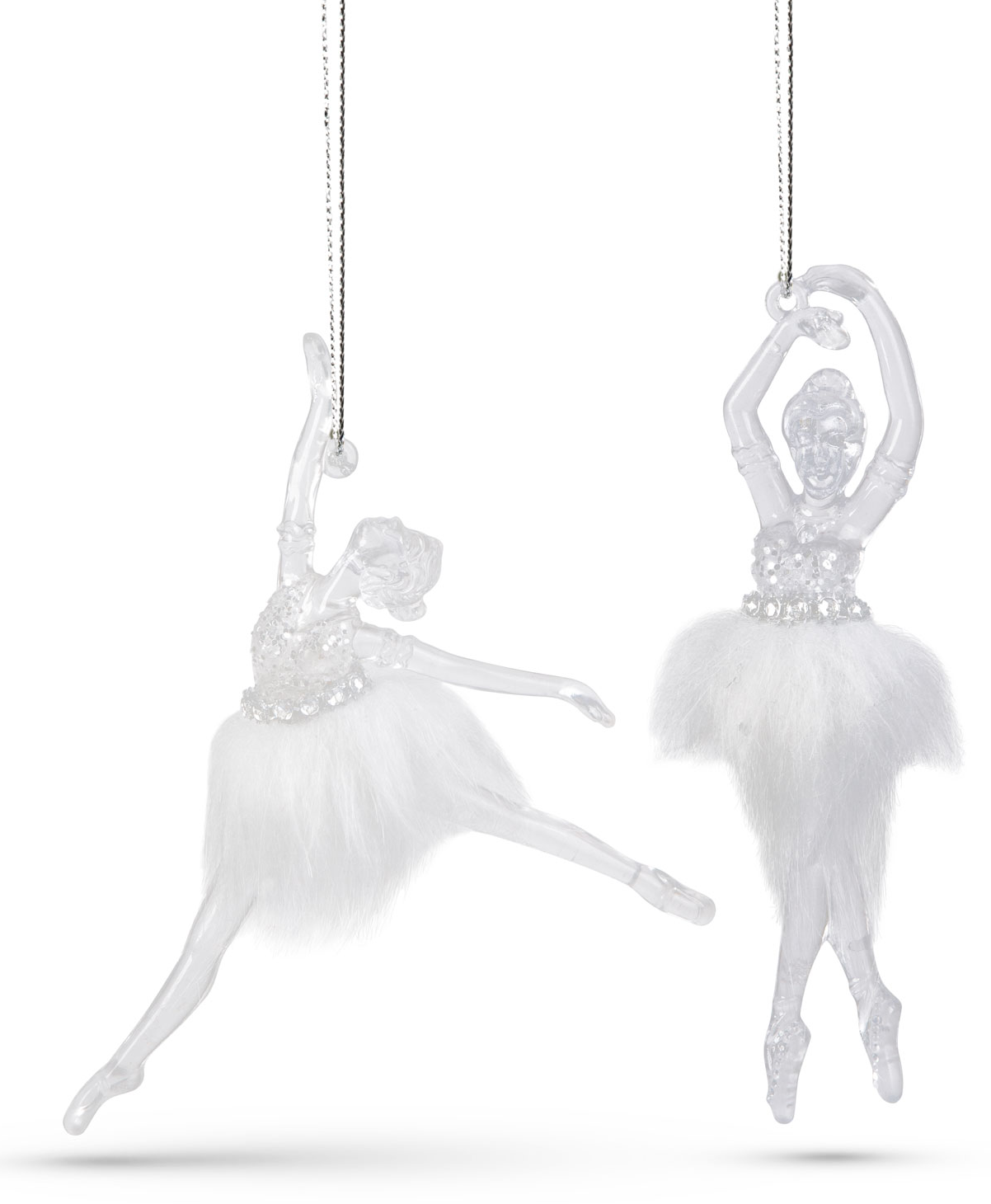 FAMILY CHRISTMAS Karácsonyi dísz, irizáló, akril balerina, 14x4x4 cm (58512)