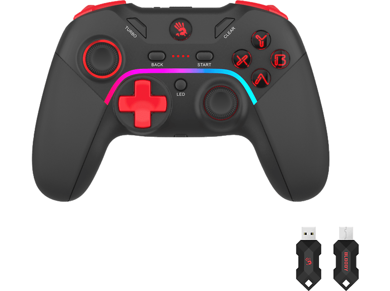 A4 TECH BLOODY GPW70 RGB 2.4 & USB PC / Android / Akıllı Saat / PS3 Kablosuz Gamepad Siyah