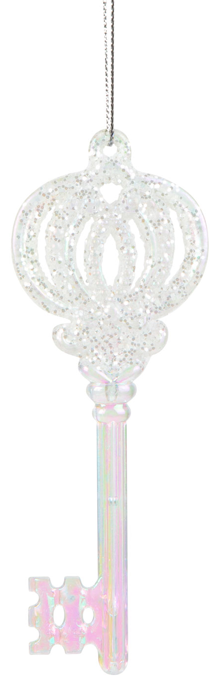 FAMILY CHRISTMAS Karácsonyi dísz, irizáló, akril kulcs, 165x60x10 mm (58518)