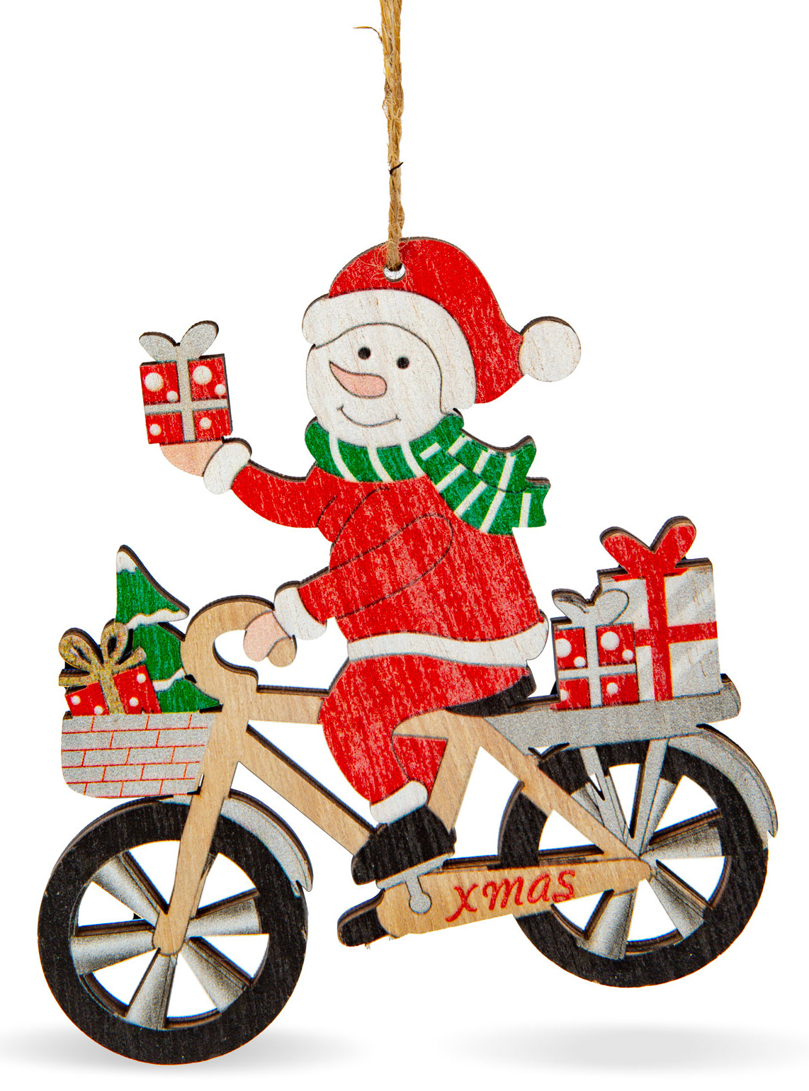 FAMILY CHRISTMAS Karácsonyfadísz, hóember, 21,5x11,5 cm (58582A)