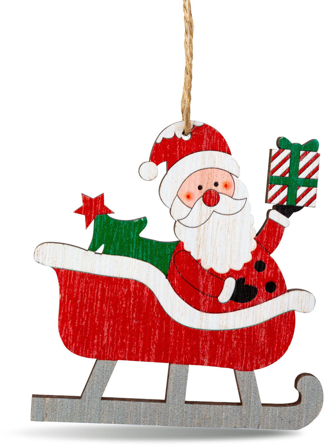 FAMILY CHRISTMAS Karácsonyfadísz, Mikulás, 21,5x11,5 cm (58582B)