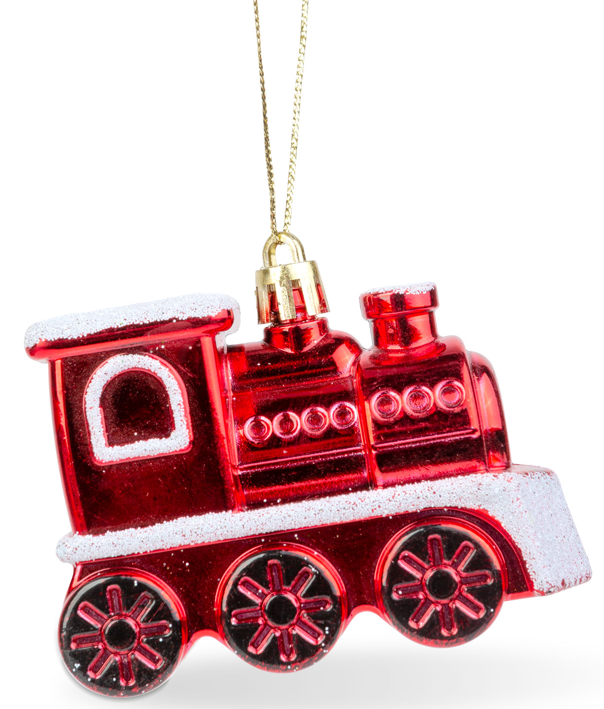 FAMILY CHRISTMAS Karácsonyfadísz, fényes vonat, 8x6x3 cm (58586)