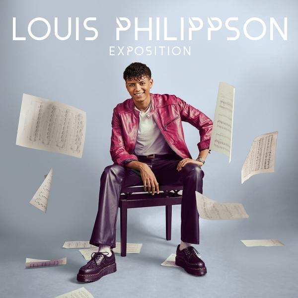 Louis Phillipson Albumcover. Ein junger Mann sitzt mit Noten um sich herum.