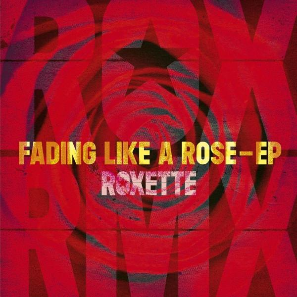 Album borító: piros háttér csillagrobbanás dizájnnal és arany 'Fading Like a Rose' felirattal.