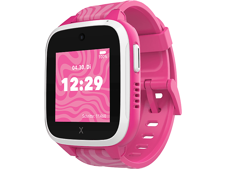 XPLORA XGO3 2. Generation, inkl. Freenet SIM Kinder Smartwatch Silikon, Langer Teil: 112 x 20 mm, kurzer 83 Pink