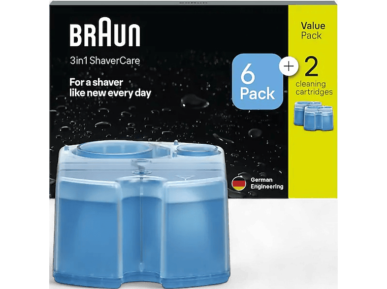 BRAUN Rasierer-Reinigungsstation Nachfüllkartuschen 6+2 Pack