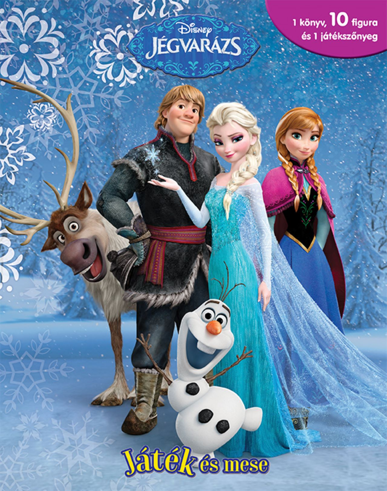 A Jégvarázs film borítója Elsa, Anna, Kristoff, Olaf és Sven szereplőivel.