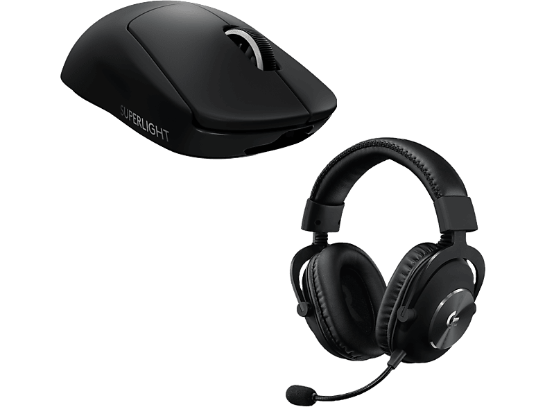 Logitech G Pro X, Inalámbrico, Micrófono, Reducción de ruido + Ratón X Superlight, Lightspeed, Negro