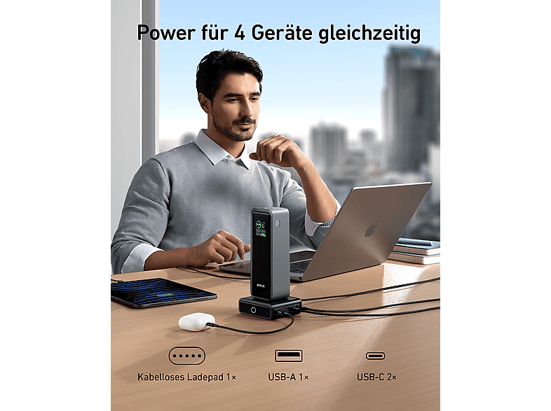 Anker 100W Ladestation für Anker Prime Powerbank, Schwarz — Foto 4 von 5