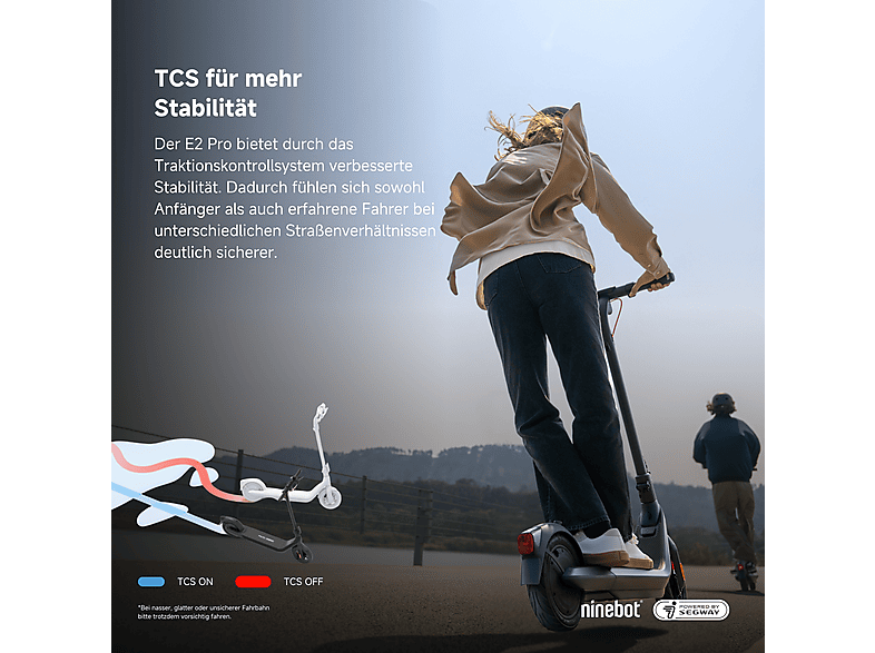 NINEBOT E2 PRO D E-Scooter (10 Zoll, Schwarz)